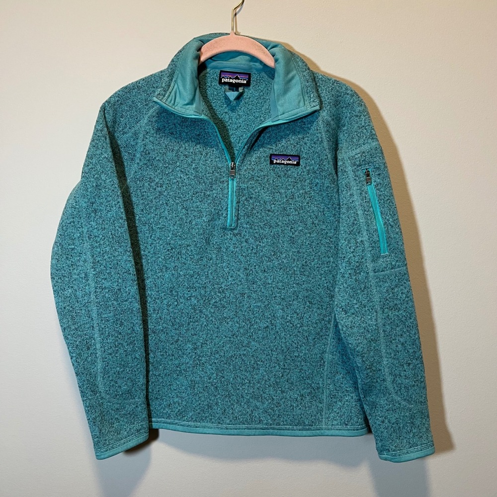 Patagonia Better Sweater 1/4 Zip Fleece Pullover Teal Heather Women's Small